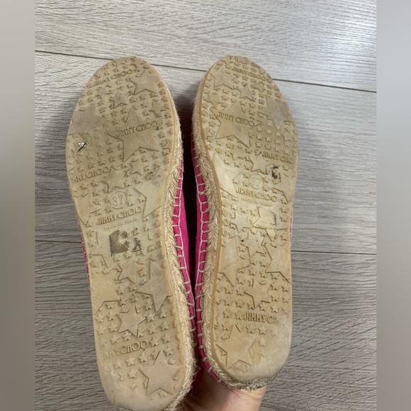 Jimmy Choo Pink Suede Espadrille Flats - Picture 9 of 11